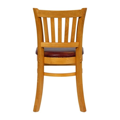 Turin Dining Table with 4 Manhattan Chairs in Soft Oak with Bison Bordeaux (JA211)