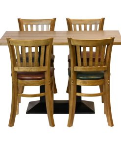 Turin Dining Table with 4 Manhattan Dining Chairs Weathered Oak with Bison Bordeaux (JA219)