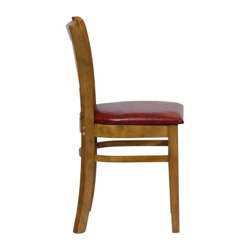 Turin Dining Table with 4 Manhattan Dining Chairs Weathered Oak with Bison Bordeaux (JA219)