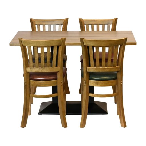 Turin Dining Table with 4 Manhattan Chairs in Weathered Oak with Shetland Forest (JA220)