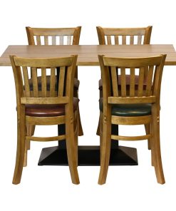 Turin Dining Table with 4 Manhattan Chairs in Weathered Oak with Shetland Smoke (JA221)