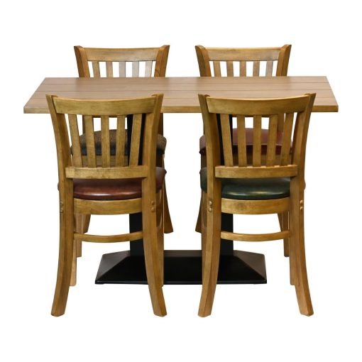 Turin Dining Table with 4 Manhattan Chairs Weathered Oak with Shetland Scarlett (JA222)