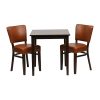 Pimlico Dining Table with 2 Oregon Chairs Set in Dark Walnut and Bison Tan (JA224)