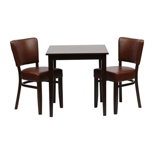 Pimlico Dining Table with 2 Oregon Chairs Set in Dark Walnut and Bison Espresso (JA225)