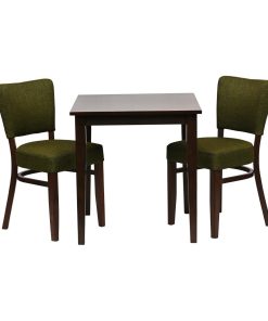 Pimlico Dining Table with 2 Oregon Chairs Set in Dark Walnut and Shetland Forest (JA226)