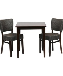 Pimlico Dining Table with 2 Oregon Chairs Set in Dark Walnut and Shetland Smoke (JA227)