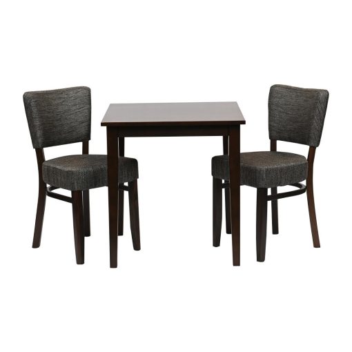Pimlico Dining Table with 2 Oregon Chairs Set in Dark Walnut and Shetland Smoke (JA227)