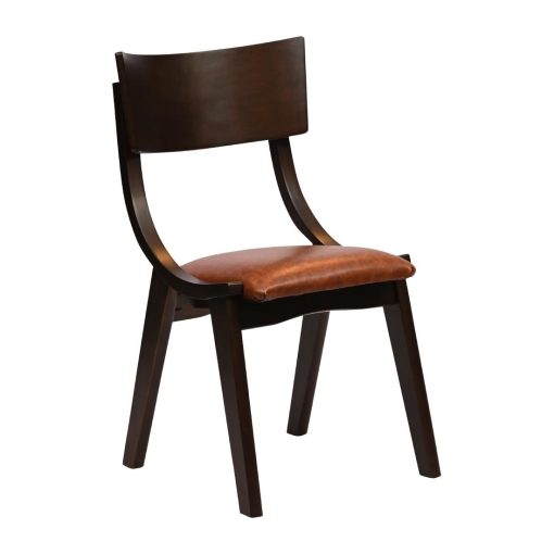 Chelsea Dining Chairs in Dark Walnut with Bison Tan Seats 6 Pack (JA241)