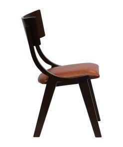 Chelsea Dining Chairs in Dark Walnut with Bison Tan Seats 6 Pack (JA241)