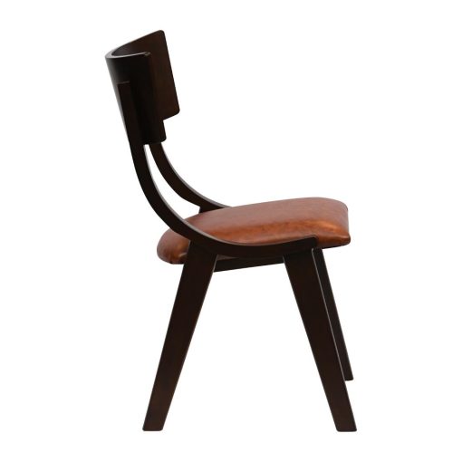 Chelsea Dining Chairs in Dark Walnut with Bison Tan Seats 6 Pack (JA241)