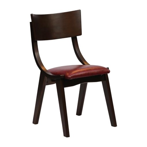 Chelsea Dining Chairs in Dark Walnut with Bison Bordeaux Seats 6 Pack (JA243)
