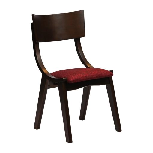 Chelsea Dining Chairs in Dark Walnut with Shetland Scarlett Seats 6 Pack (JA246)