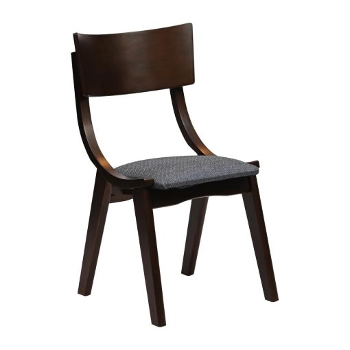 Chelsea Dining Chairs in Dark Walnut with Shetland Sea Seats 6 Pack (JA247)