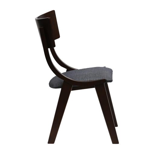 Chelsea Dining Chairs in Dark Walnut with Shetland Sea Seats 6 Pack (JA247)