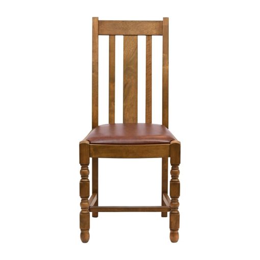 Thame Dining Chair in Weathered Oak with Bison Espresso Seat 6 Pack (JA256)