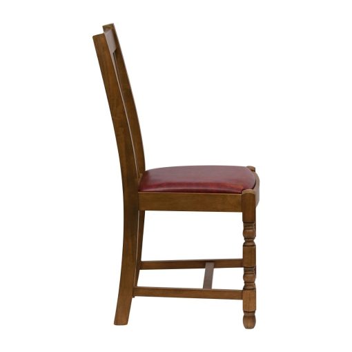 Thame Dining Chair in Weathered Oak with Bison Bordeaux Seat 6 Pack (JA259)