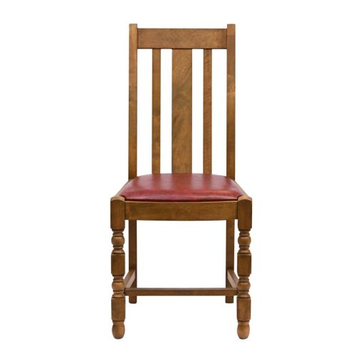 Thame Dining Chair in Weathered Oak with Bison Bordeaux Seat 6 Pack (JA259)