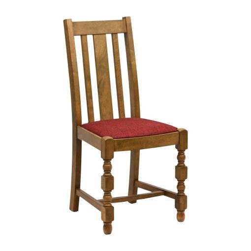 Thame Dining Chair in Weathered Oak with Shetland Scarlett Seat 6 Pack (JA262)