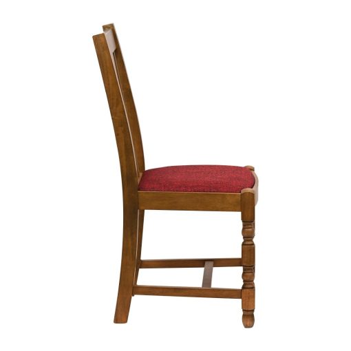 Thame Dining Chair in Weathered Oak with Shetland Scarlett Seat 6 Pack (JA262)