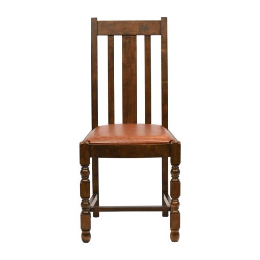 Thame Dining Chair in Vintage Wood with Bison Tan Seat 6 Pack (JA265)