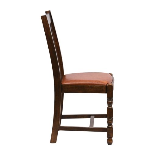 Thame Dining Chair in Vintage Wood with Bison Tan Seat 6 Pack (JA265)