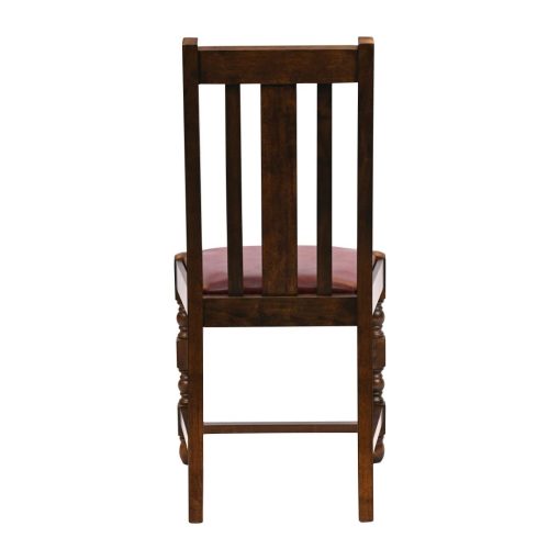 Thame Dining Chair in Vintage Wood with Bison Bordeaux Seat 6 Pack (JA267)
