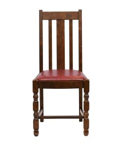 Thame Dining Chair in Vintage Wood with Bison Bordeaux Seat 6 Pack (JA267)