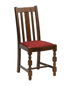 Thame Dining Chair in Vintage Wood with Shetland Scarlett Seat 6 Pack (JA270)