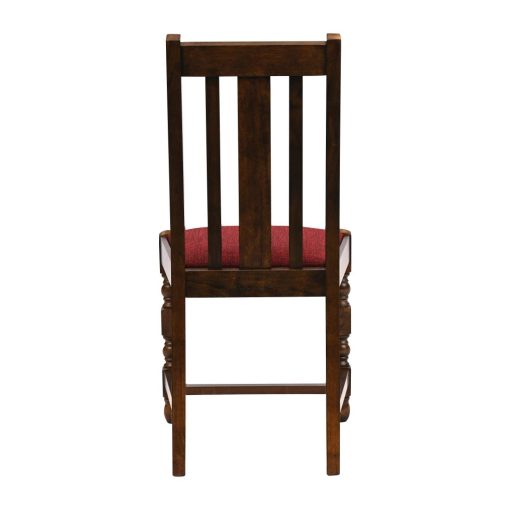 Thame Dining Chair in Vintage Wood with Shetland Scarlett Seat 6 Pack (JA270)