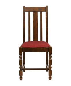 Thame Dining Chair in Vintage Wood with Shetland Scarlett Seat 6 Pack (JA270)