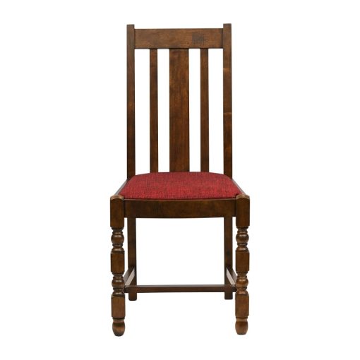 Thame Dining Chair in Vintage Wood with Shetland Scarlett Seat 6 Pack (JA270)