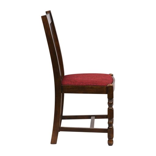 Thame Dining Chair in Vintage Wood with Shetland Scarlett Seat 6 Pack (JA270)