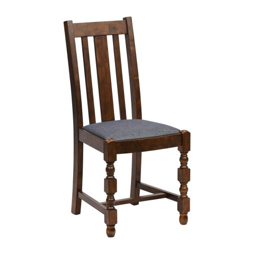 Thame Dining Chair in Vintage Wood with Shetland Sea Seat 6 Pack (JA271)