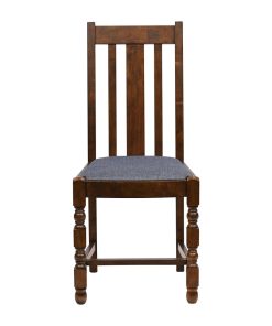 Thame Dining Chair in Vintage Wood with Shetland Sea Seat 6 Pack (JA271)