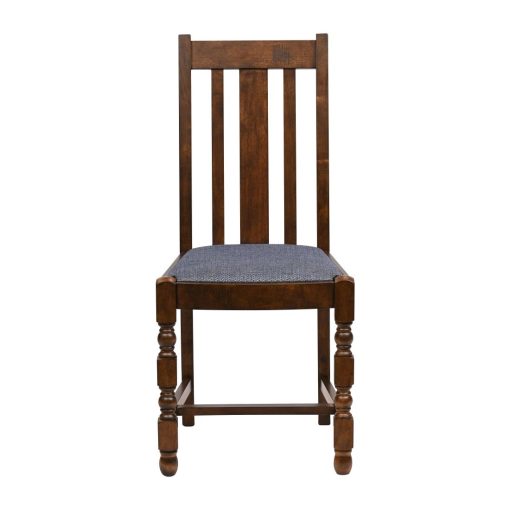 Thame Dining Chair in Vintage Wood with Shetland Sea Seat 6 Pack (JA271)