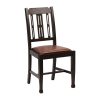 Lattice Back Dining Chair in Dark Walnut with Bison Espresso Seat 6 Pack (JA272)