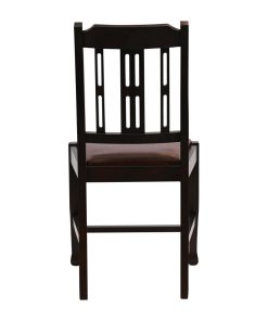 Lattice Back Dining Chair in Dark Walnut with Bison Espresso Seat 6 Pack (JA272)