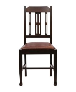 Lattice Back Dining Chair in Dark Walnut with Bison Espresso Seat 6 Pack (JA272)