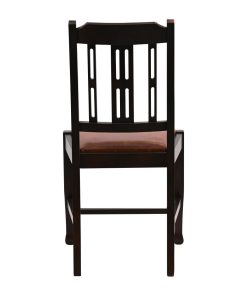 Lattice Back Dining Chair in Dark Walnut with Bison Tan Seat 6 Pack (JA273)