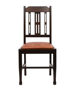 Lattice Back Dining Chair in Dark Walnut with Bison Tan Seat 6 Pack (JA273)