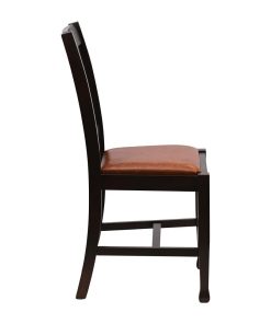 Lattice Back Dining Chair in Dark Walnut with Bison Tan Seat 6 Pack (JA273)