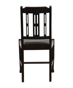 Lattice Back Dining Chair in Dark Walnut with Bison Cedar Seat 6 Pack (JA274)
