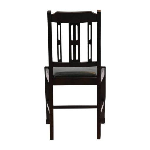 Lattice Back Dining Chair in Dark Walnut with Bison Cedar Seat 6 Pack (JA274)
