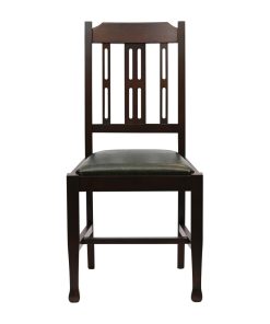 Lattice Back Dining Chair in Dark Walnut with Bison Cedar Seat 6 Pack (JA274)