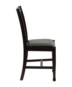 Lattice Back Dining Chair in Dark Walnut with Bison Cedar Seat 6 Pack (JA274)