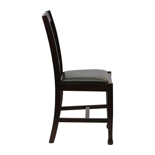 Lattice Back Dining Chair in Dark Walnut with Bison Cedar Seat 6 Pack (JA274)
