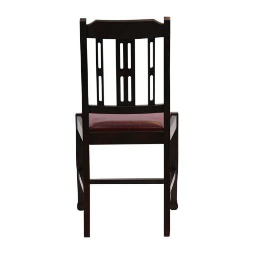 Lattice Back Dining Chair in Dark Walnut with Bison Bordeaux Seat 6 Pack (JA275)