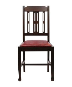 Lattice Back Dining Chair in Dark Walnut with Bison Bordeaux Seat 6 Pack (JA275)