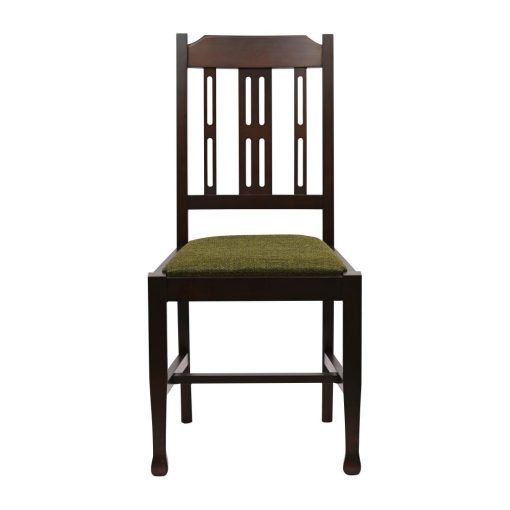 Lattice Back Dining Chair in Dark Walnut with Shetland Forest Seat 6 Pack (JA276)
