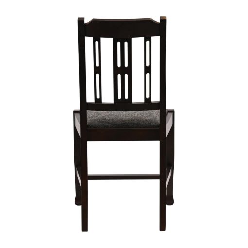 Lattice Back Dining Chair in Dark Walnut with Shetland Smoke Seat 6 Pack (JA277)